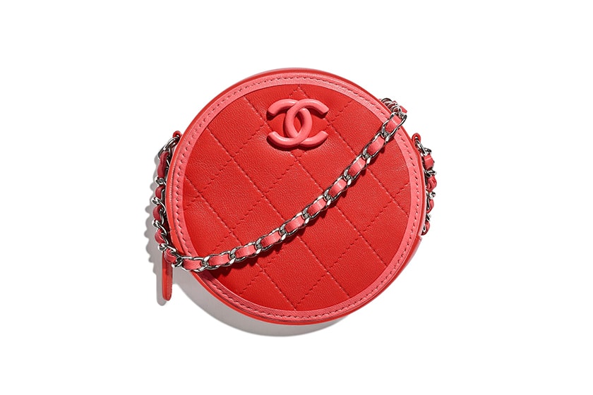 chanel clutch with chain Circular red