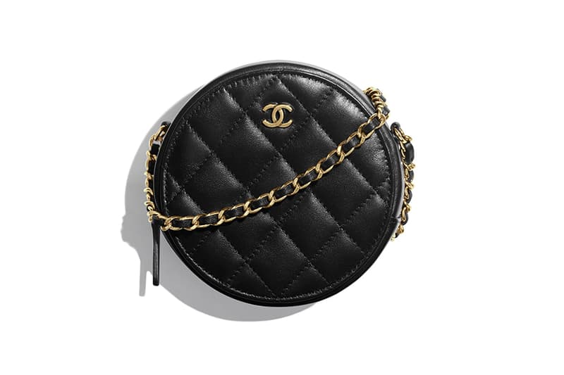 chanel clutch with chain Circular black