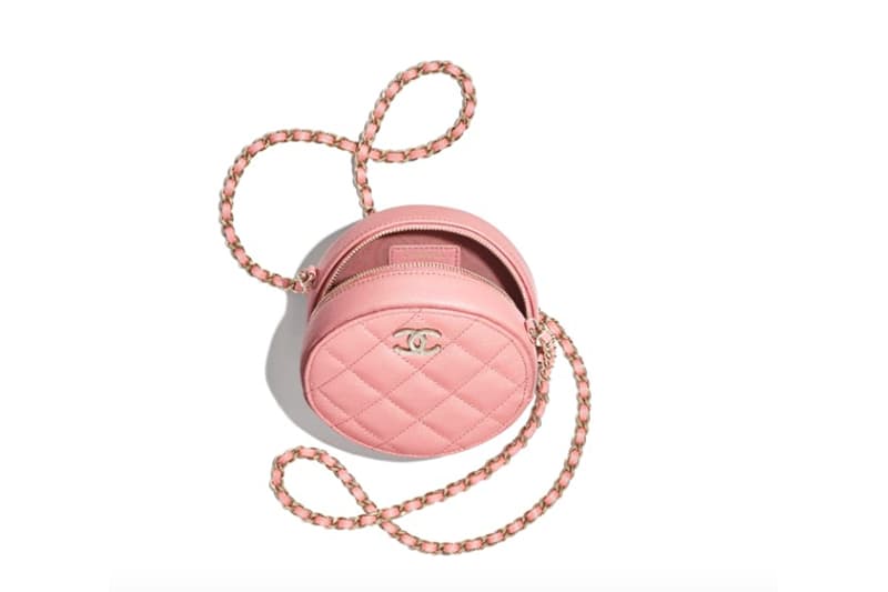 chanel clutch with chain Circular pink