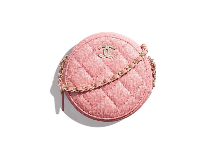 chanel clutch with chain Circular pink