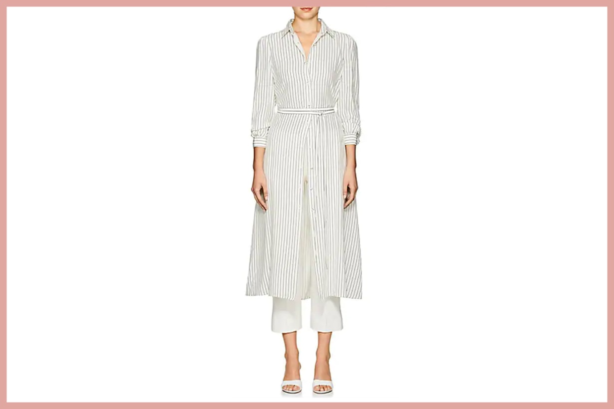 CO Striped Silk Crepe Shirtdress