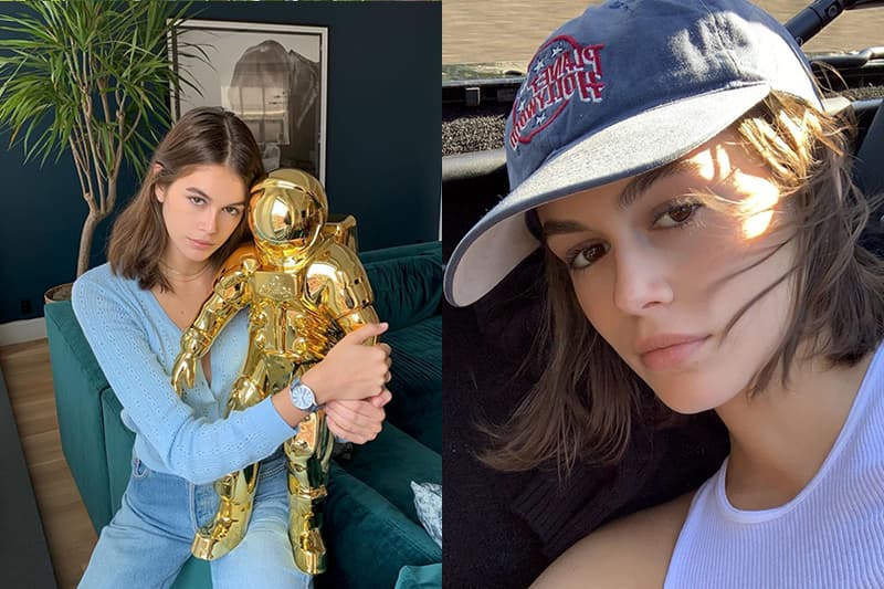 Kaia Gerber new bob hairstyle on instagram