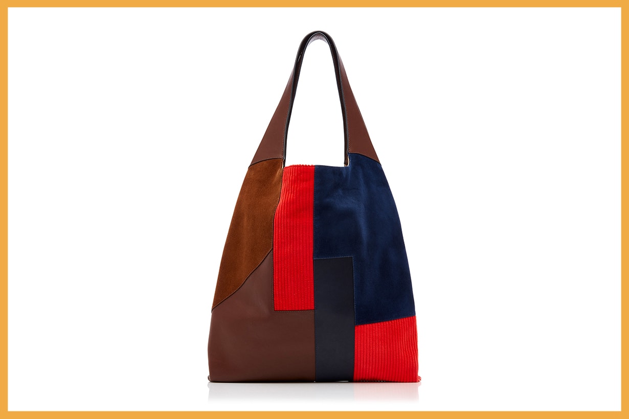 Hayward Patchwork-Effect Suede, Corduroy And Leather Tote