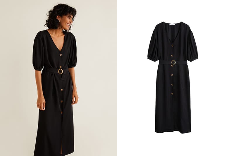 Mango Buttoned bow dress