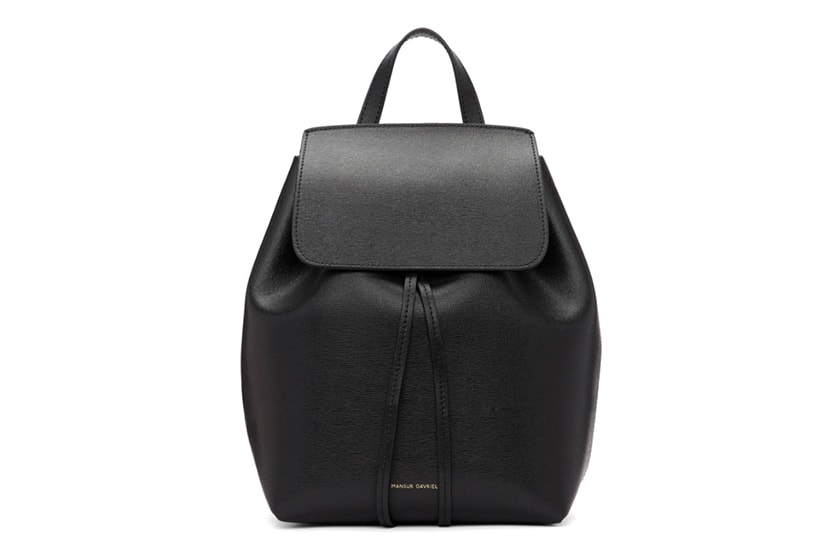 Mansur Gavriel Black Saffiano Mini Backpack