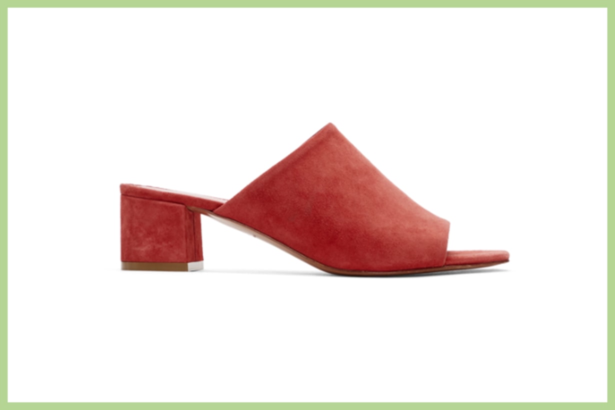 Mansur Gavriel Red Suede Mules