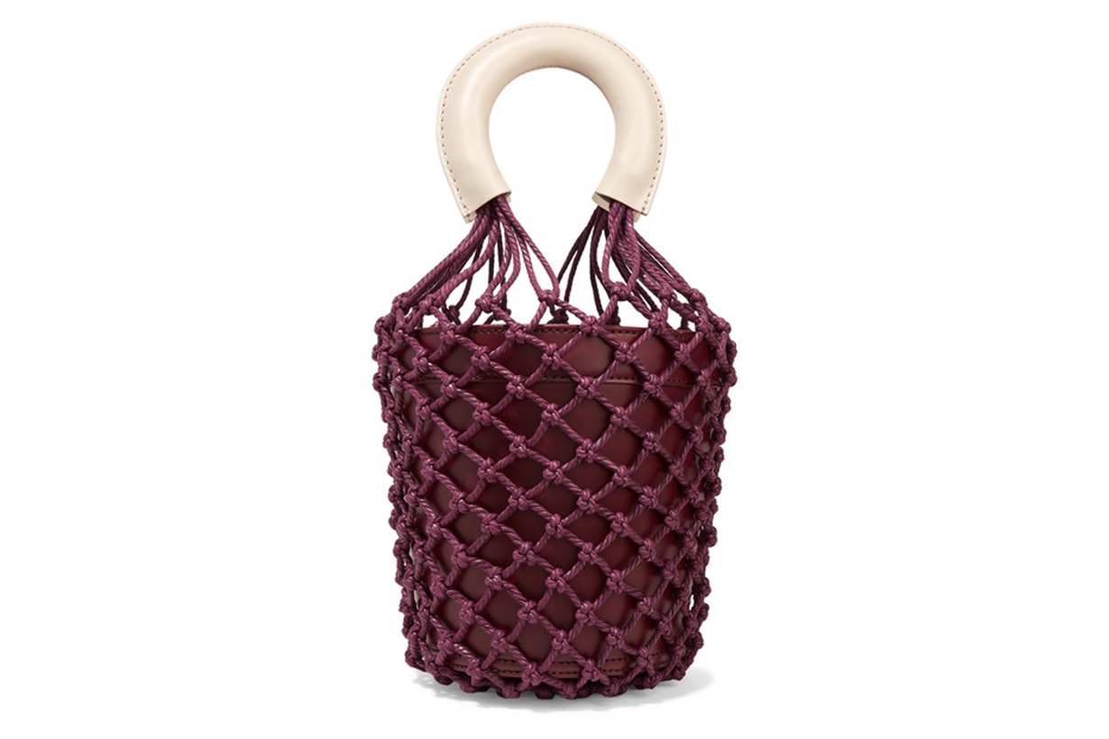 Moreau Leather and Macramé Bucket Bag