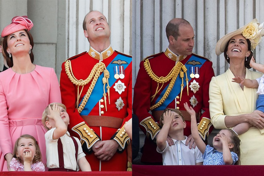 prince george bored pose and prince louis prince harry same outfit trooping the colour 2019