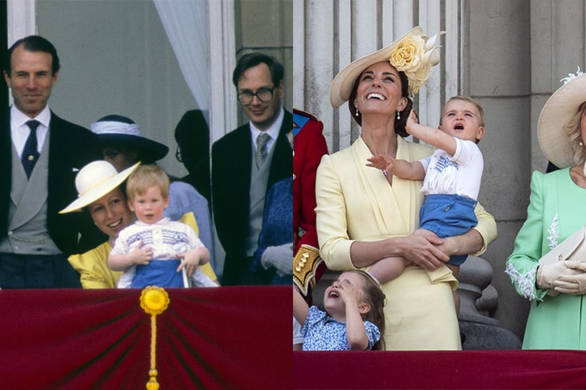 prince george bored pose and prince louis prince harry same outfit trooping the colour 2019