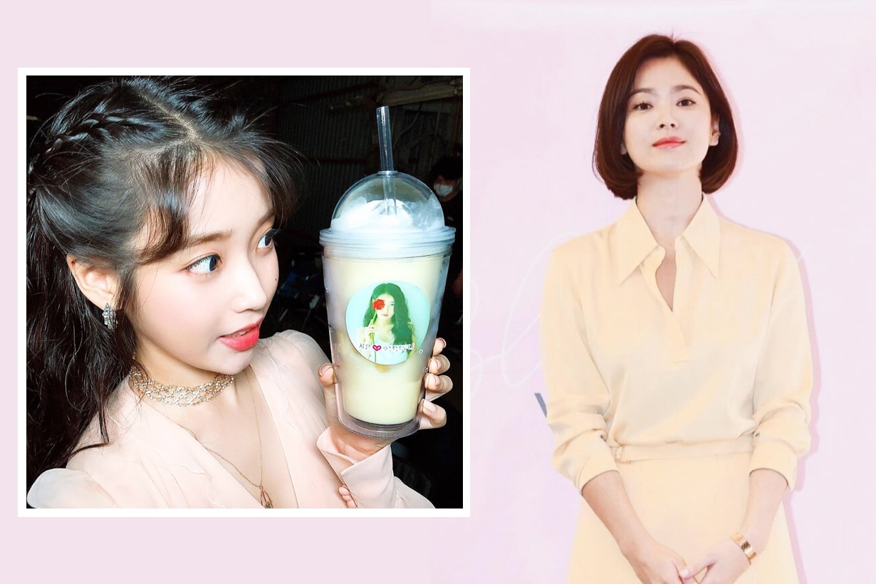 IU Lee Ji Eun Song Hye Kyo Hotel del Luna coffee trunk Coffee Pong encouragement good friends k pop korean idols celebrities actresses singers