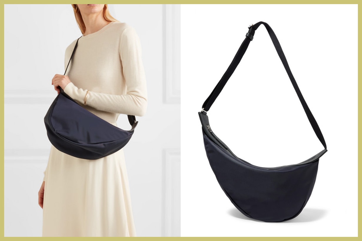THE ROW Slouchy Banana Large Leather-Trimmed Shell Shoulder Bag