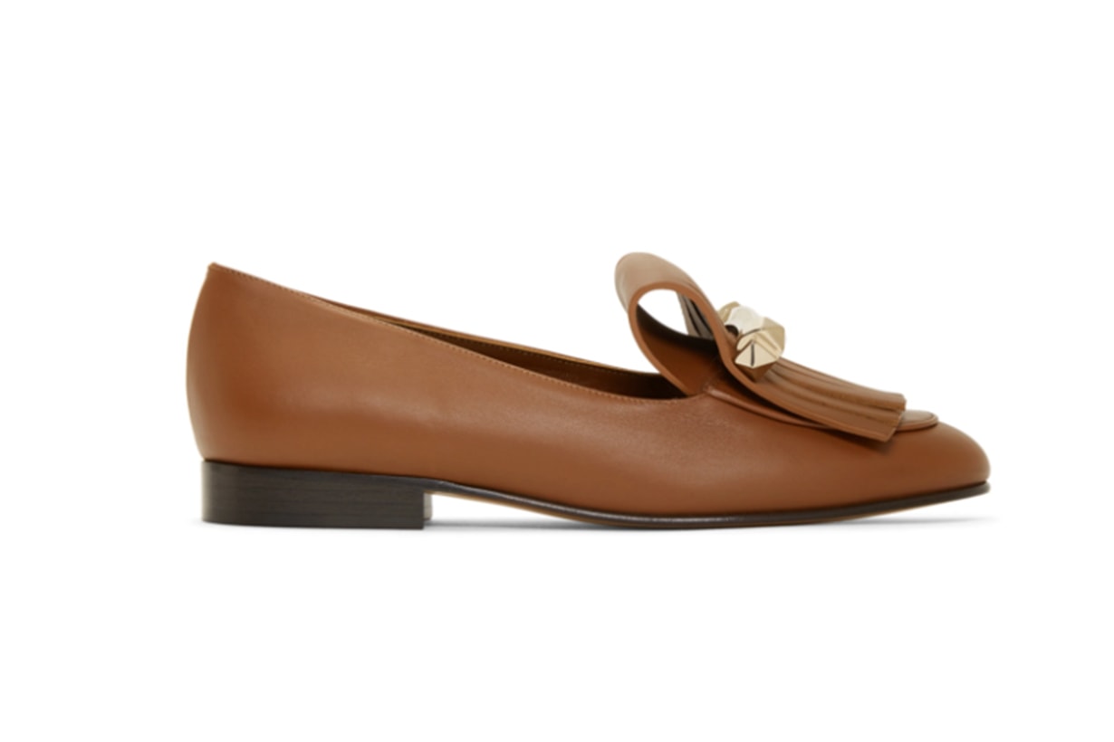 Valentino Brown Valentino Garavani Uptown Fringe Loafers