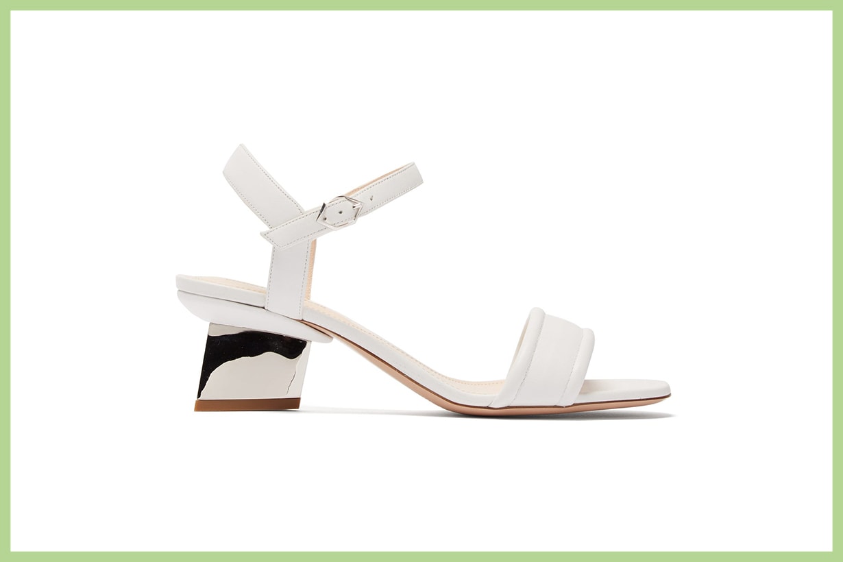 Veronika Pearl-Heeled Leather Sandals