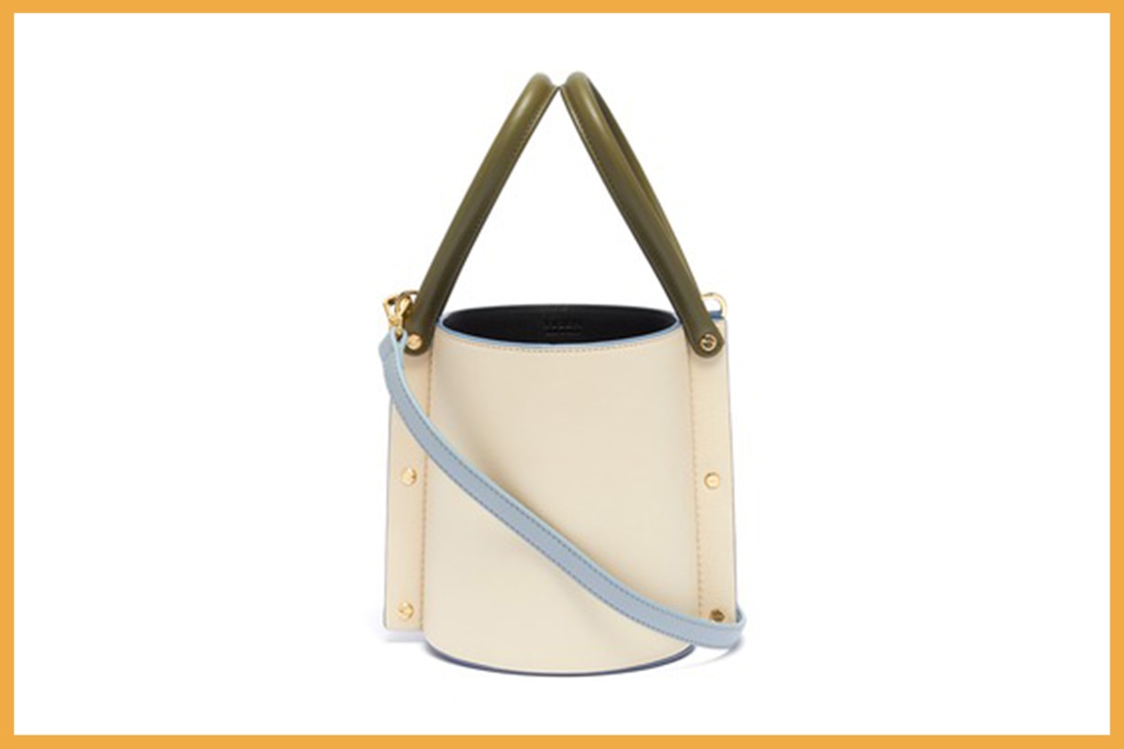 YUZEFI 'CUBO' Colourblock Leather Becket Bag