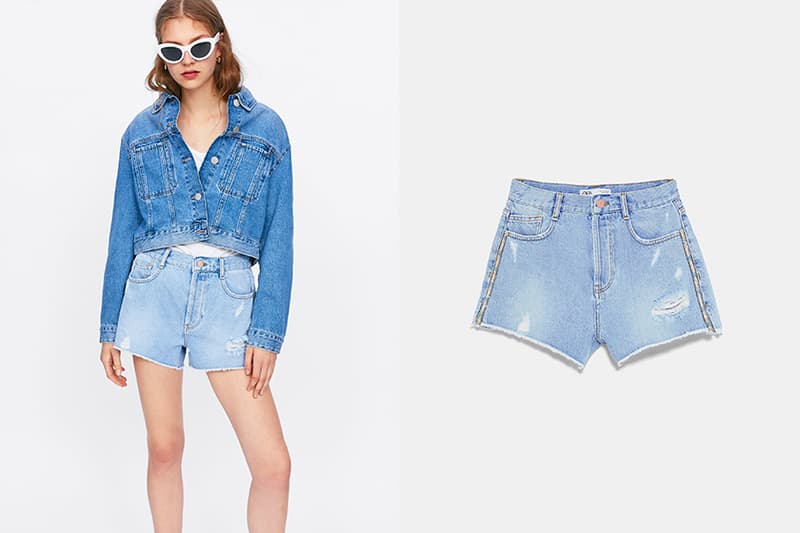 ZARA vSHORTS Z1975 HIGH RISE SIDE STRIPE SHIMMER