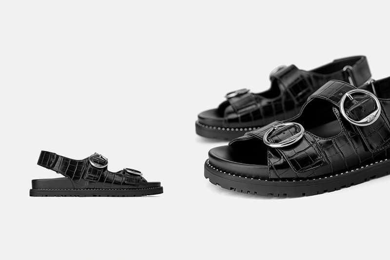 ZARA ANIMAL PRINT FLAT SANDALS WITH BUCKLES