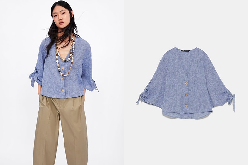 ZARA BUTTONED RUSTIC TOP DETAILS