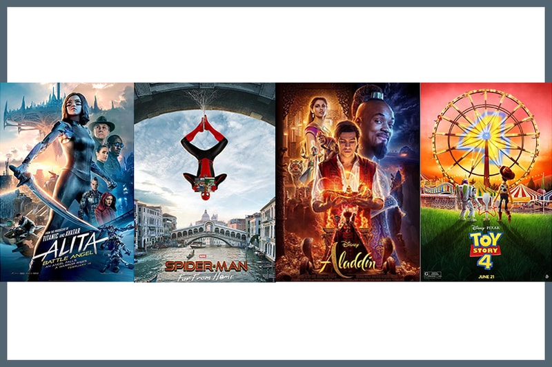 2019 top 10 movie Aladdin Pokémon Toy Story Avengers Alita Godzilla