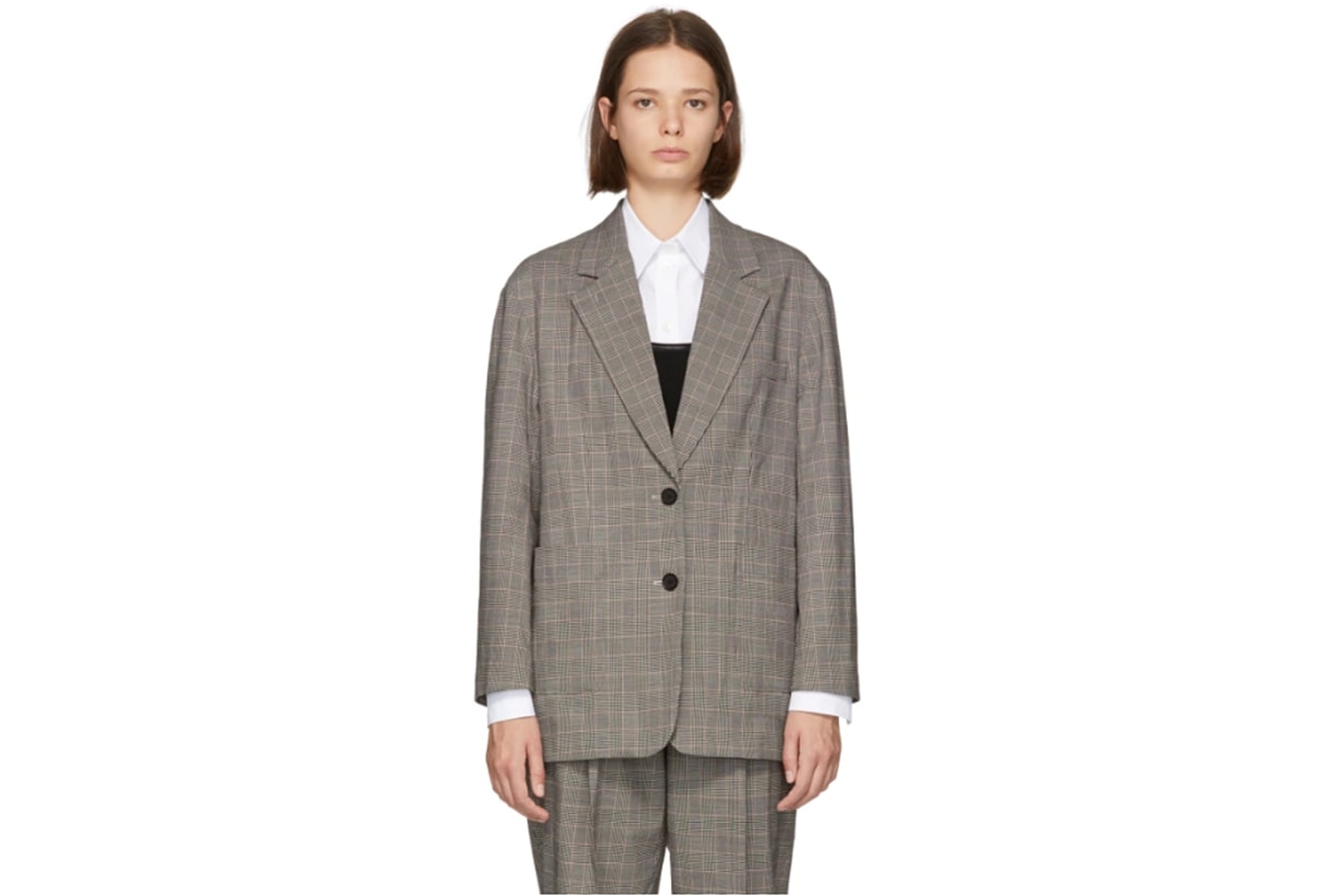3.1 Phillip Lim Black & White Check Oversized Blazer