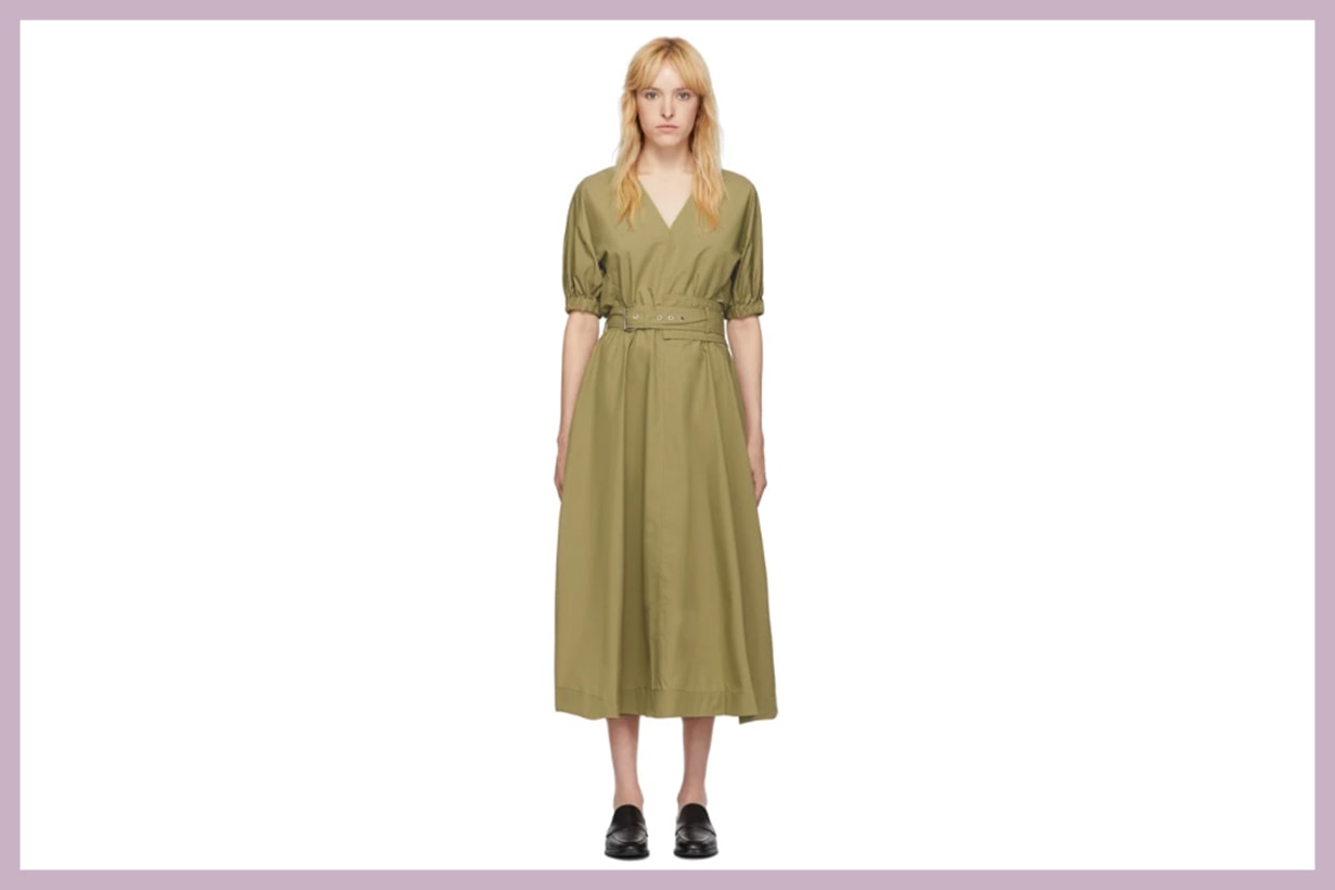 3.1 Phillip Lim Tan Puff Sleeve Belt Dress