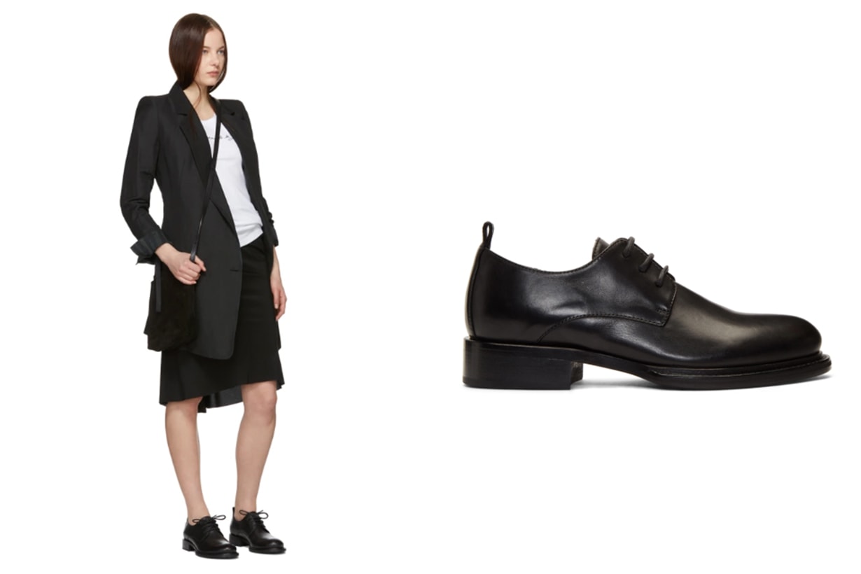 Ann Demeulemeester Black Leather Oxfords
