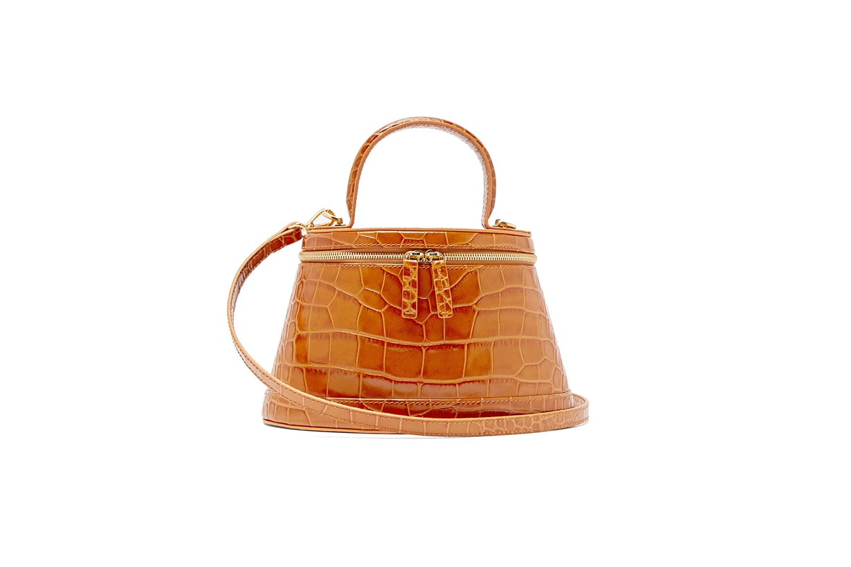 Annie Crocodile-Effect Leather Bag