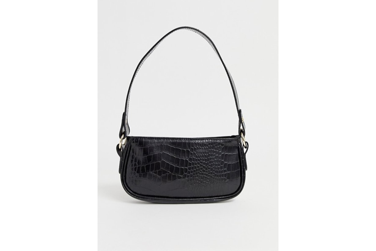 ASOS DESIGN Croc Effect 90s Shoulder Bag