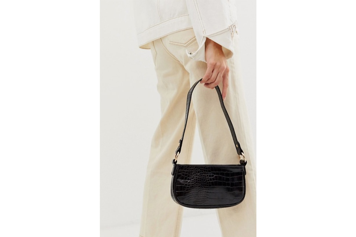 ASOS DESIGN Croc Effect 90s Shoulder Bag