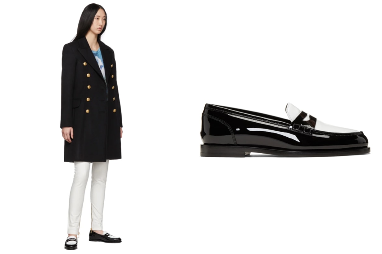 Balmain Black & White Kriss Loafers