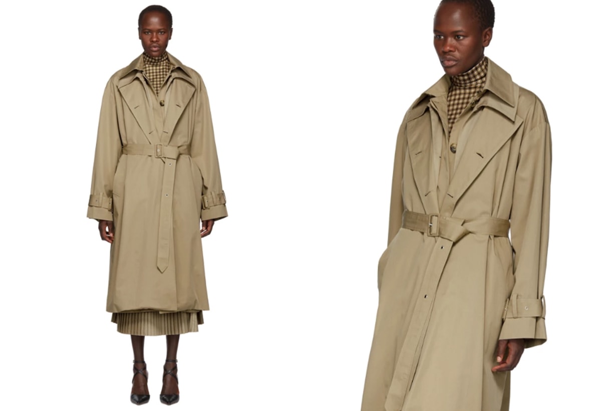 Beige Triple Trench Coat