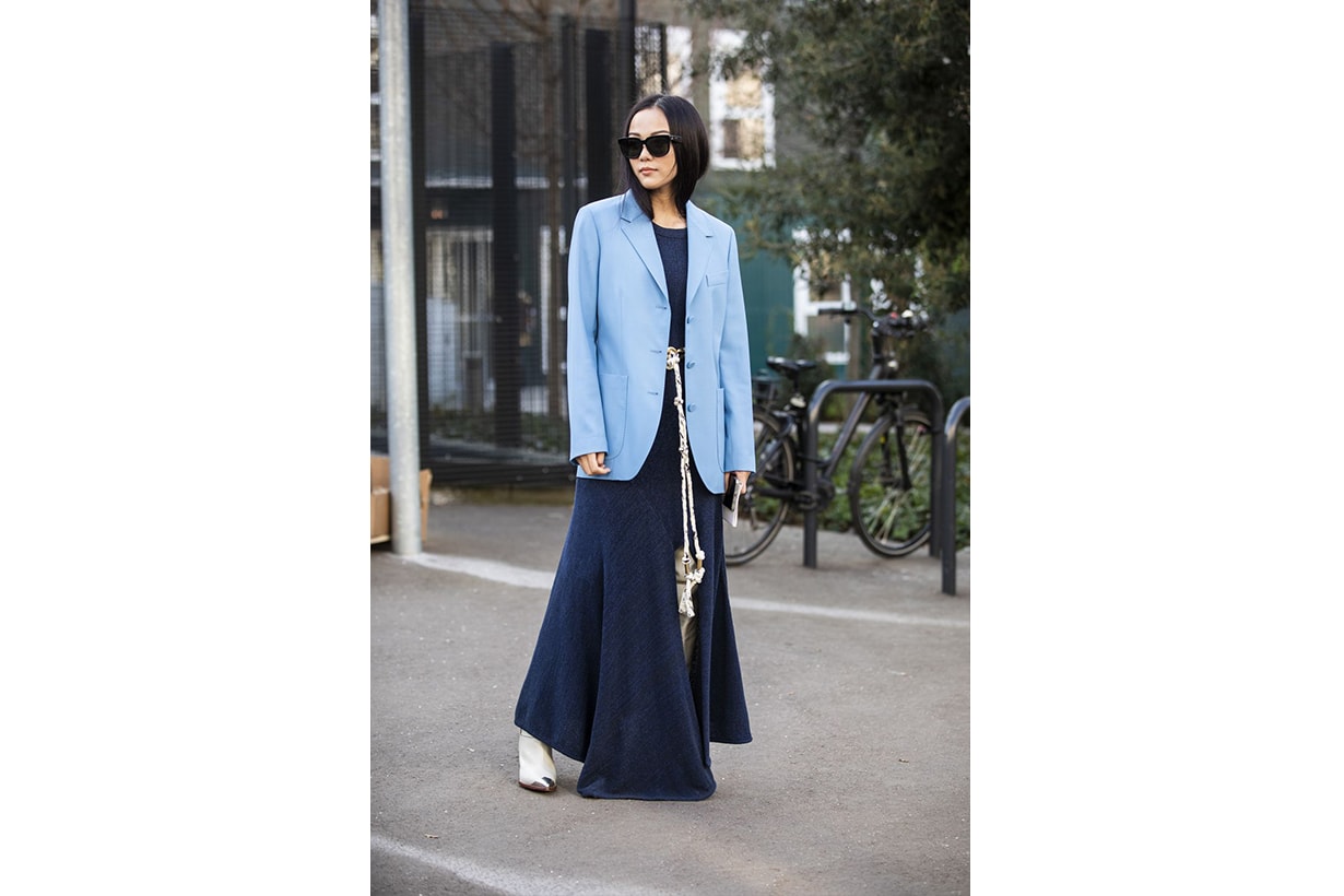 Yoyo Cao Blue Blazer Street Style