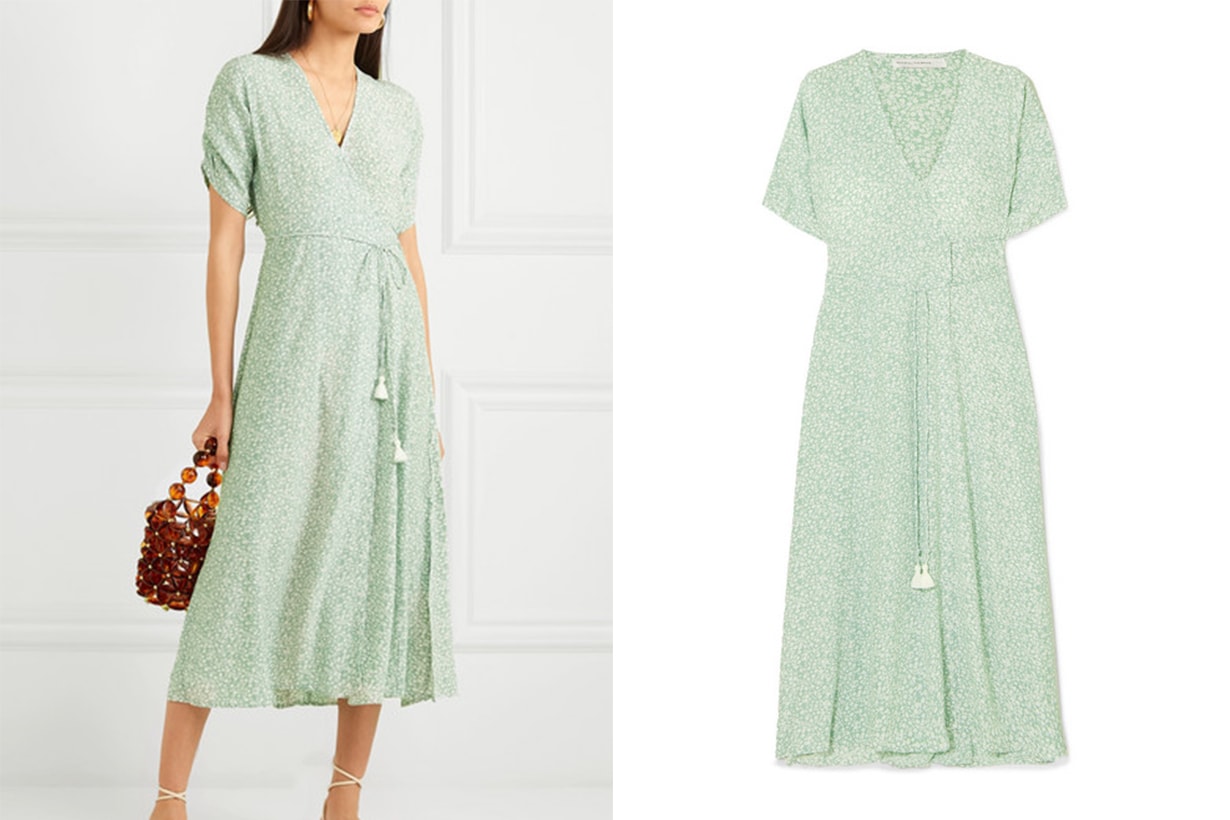 Chiara Floral-Print Crepe Wrap Midi Dress