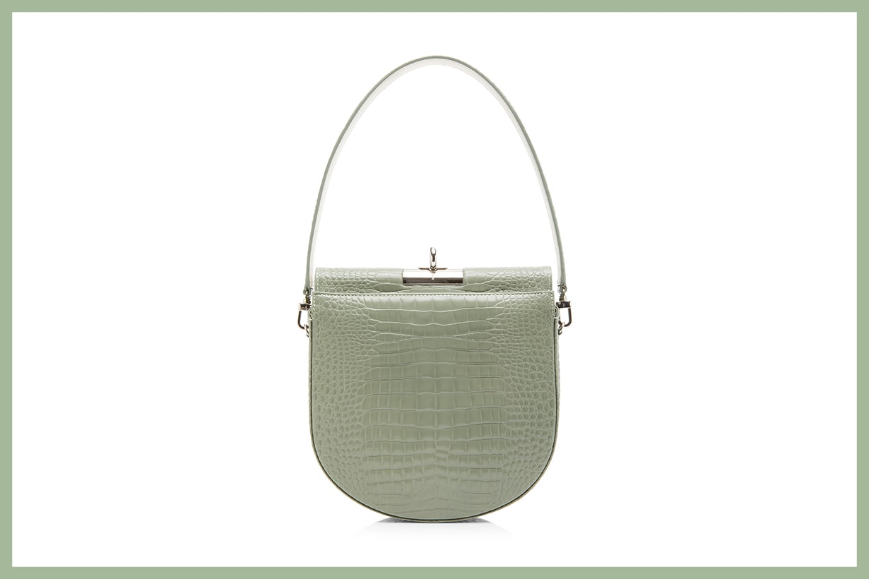 gu_de Demi Lune Small Croc-Effect Leather Bag