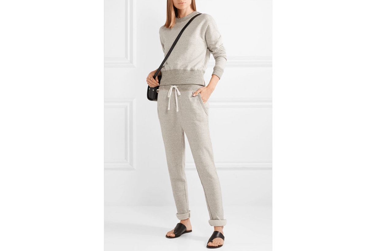 Cotton-Blend Terry Track Pants