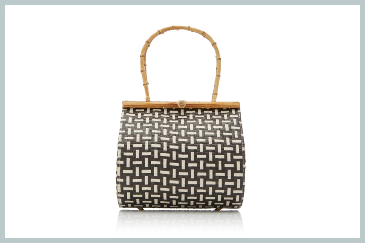 Cult Gaia Via Bamboo And Raffia Tote