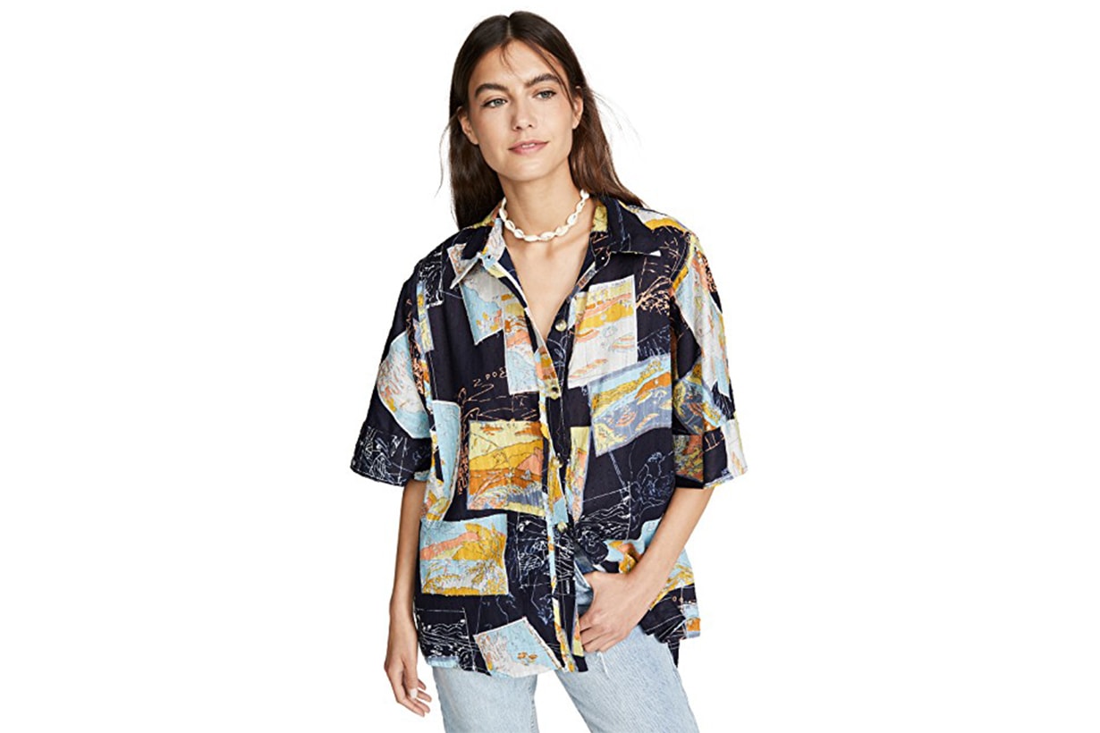 Free People Love Letters Button Down Shirt