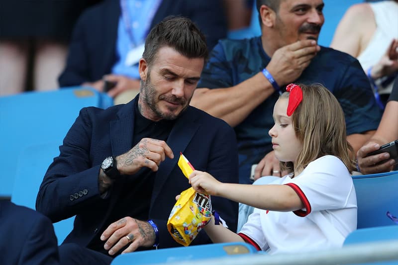 David beckham date with daughter harper soccer world cup