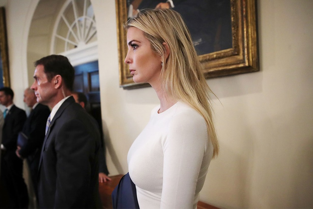 Ivanka Trump listens during a meeting in the Cabinet Room