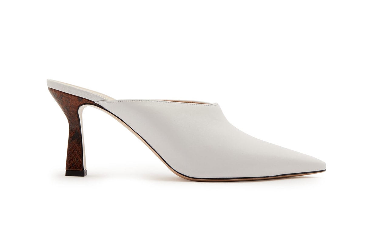 Lotte Watersnake-Heel Leather Mules