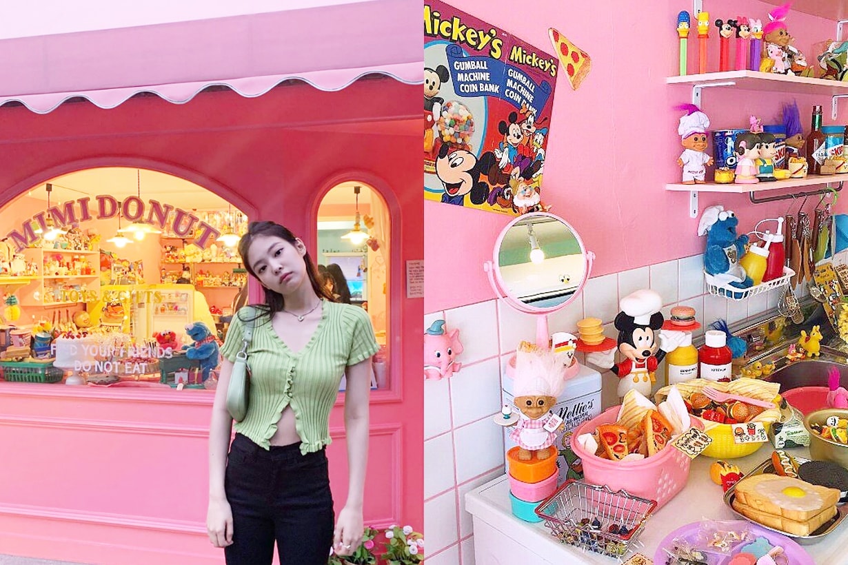 BLACKPINK Jennie Mimidonut Vintage toy store Hongdae Seoul travel spots shopping Toy Story Disney Mickey Minnie Snoopy Barbie Sesame street Cartoon