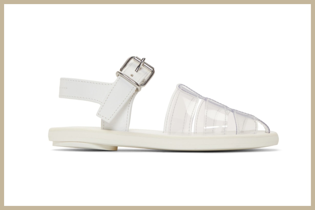 MM6 Maison Margiela White PVC Pool Slides