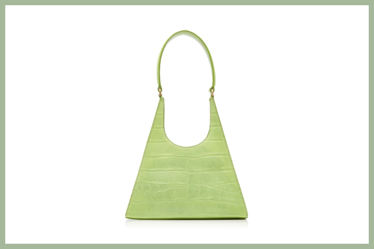 Staud Rey Croc-Effect Leather Shoulder Bag