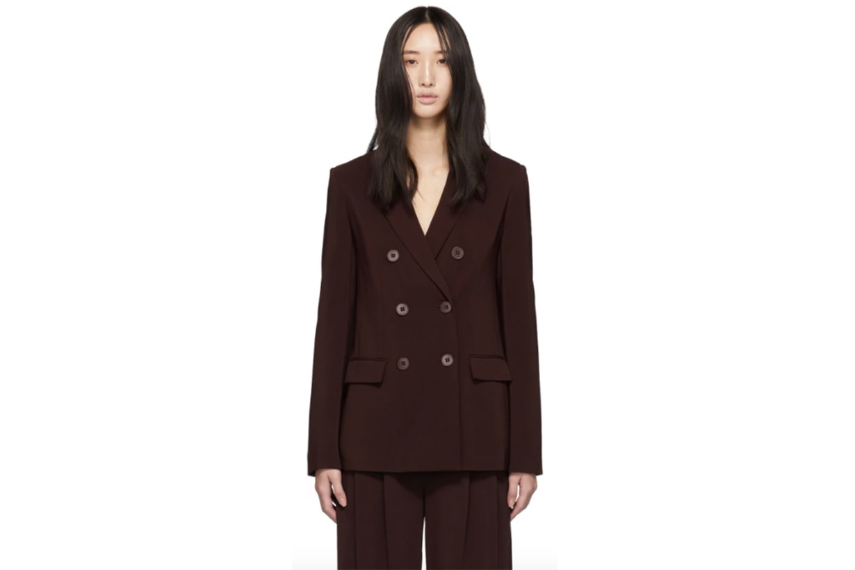 Tibi Burgundy Steward Blazer