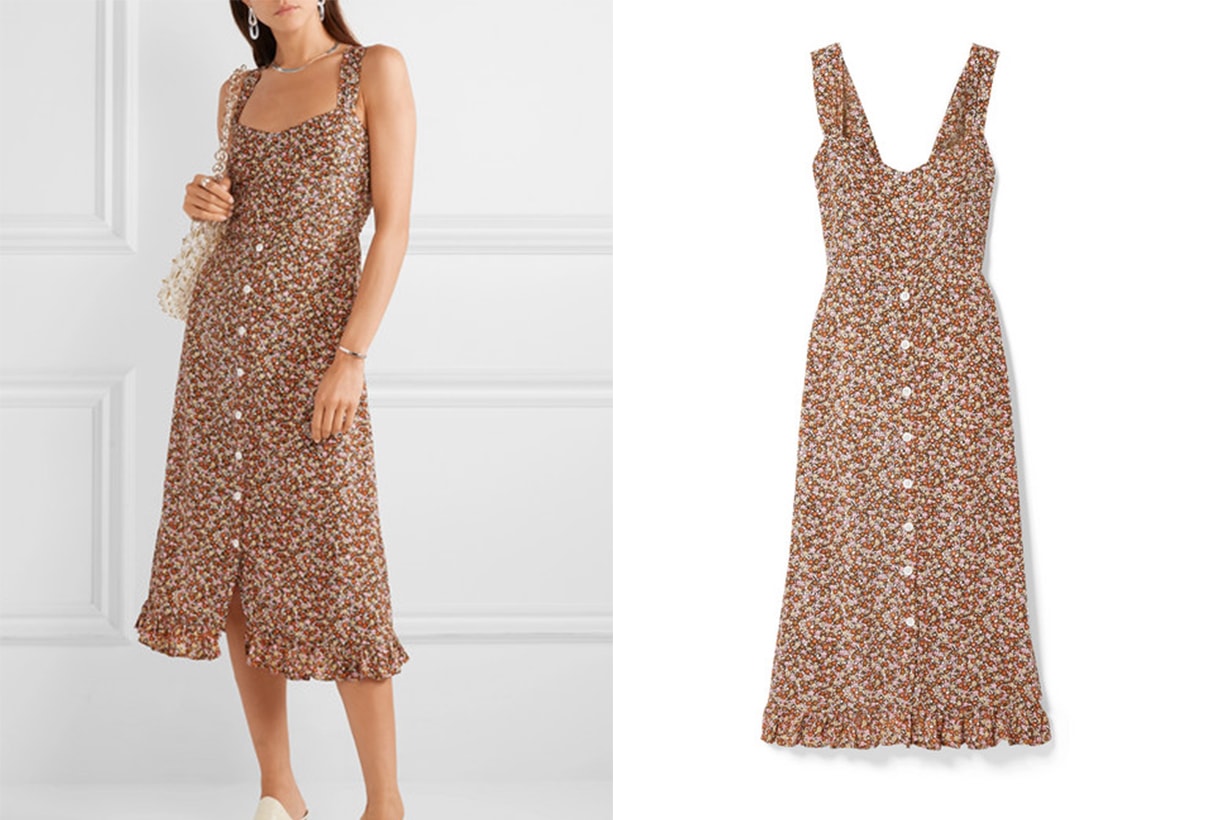Yasmin Floral-Print Crepe Midi Dress