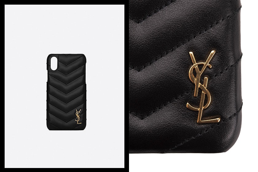 Saint Laurent Lou Quilted Leather iPhone Case Black Red