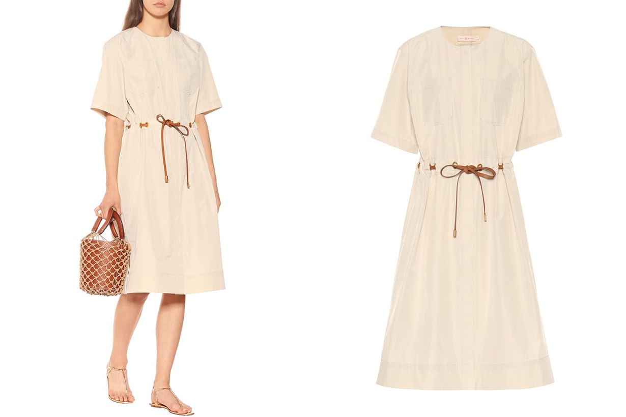 Belted Cotton-Blend Dress