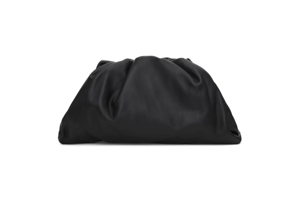 Bottega Veneta Black Oversized Smooth Leather Clutch