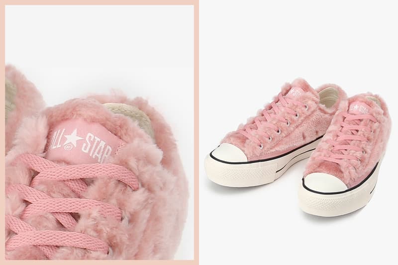 converse pink all star furry cute platform