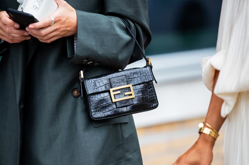 Fendi bag outside Holzweiler during Copenhagen Fashion Week Spring/Summer 2020