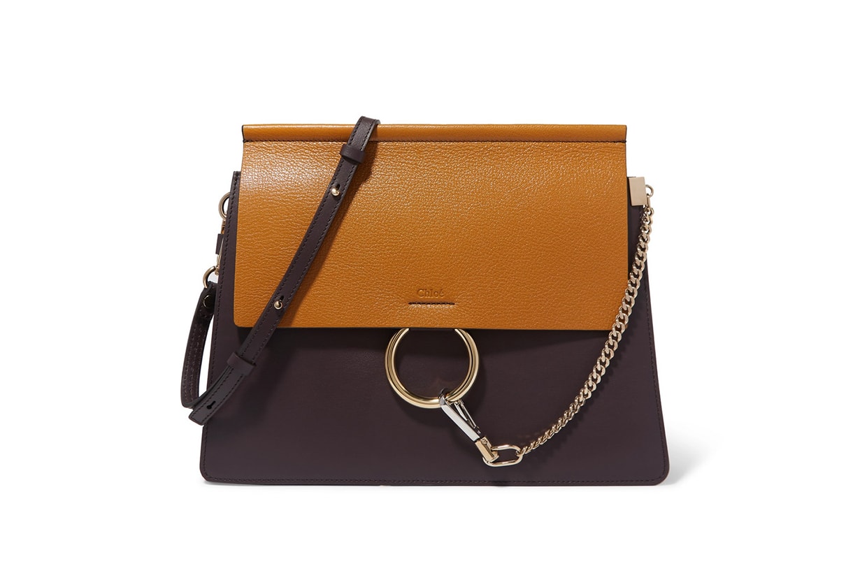 Faye Medium Two-Tone Leather Shoulder Bag